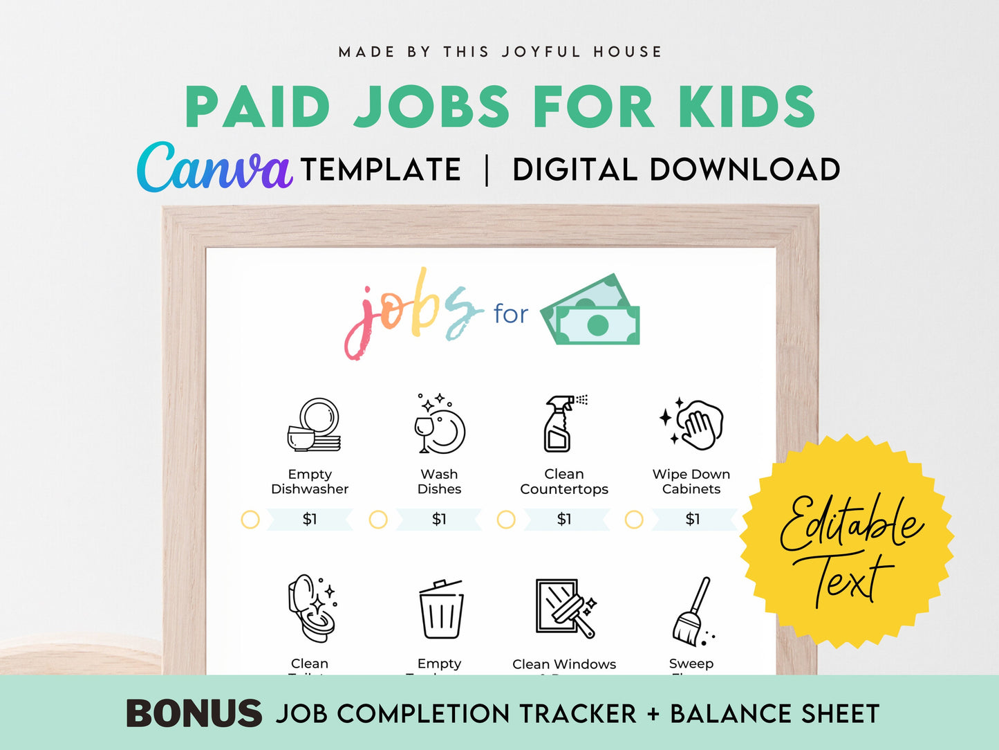 Paid Jobs for Kids Printable
