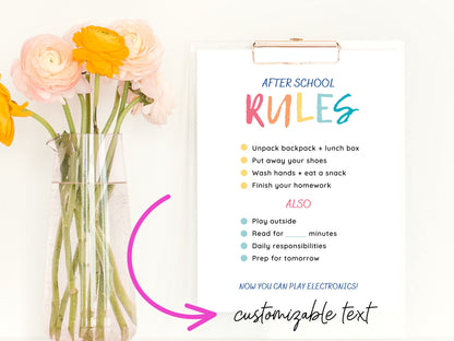 After School Rules Canva Template