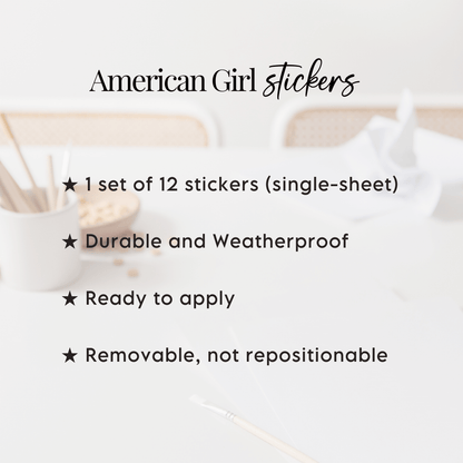 American Girl Doll Toy Bin Stickers