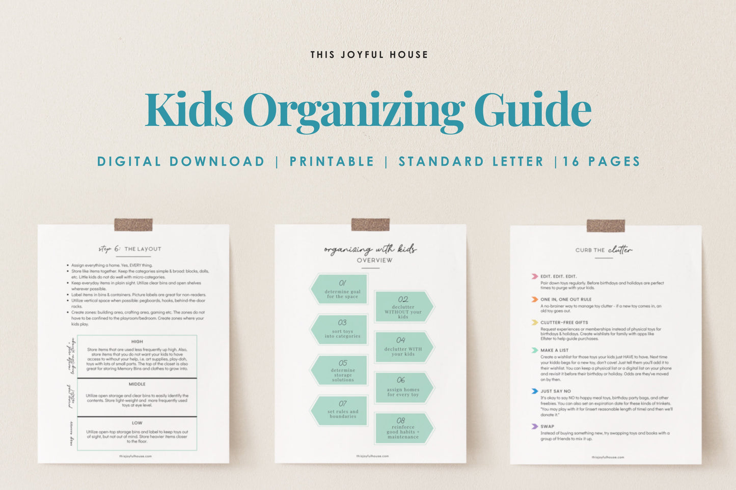 Organizing Guide for Kids Printable