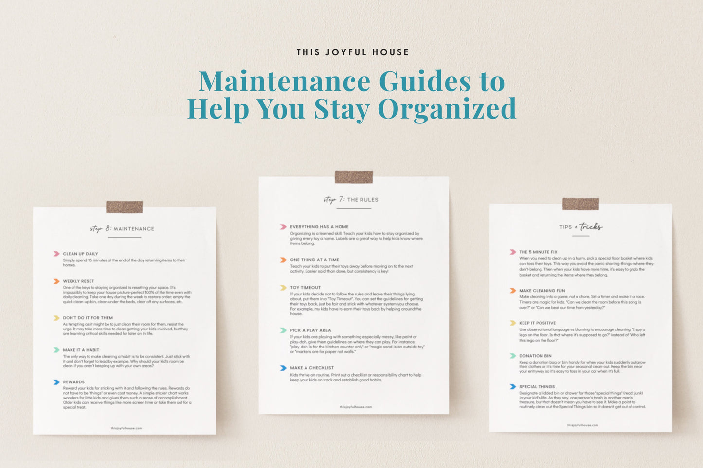 Organizing Guide for Kids Printable