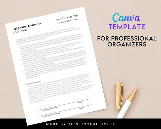 Simplified Independent Contractor Canva Template