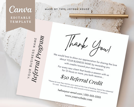 Client Referral Cards Canva Template
