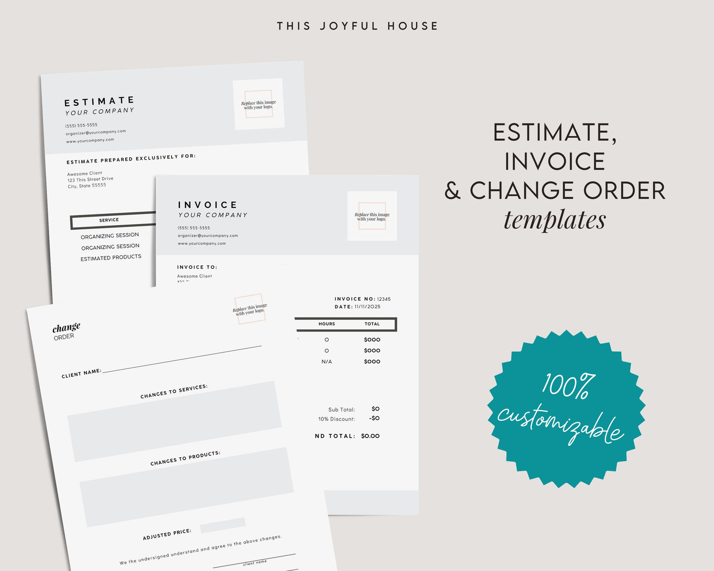 Professional Organizer Business Bundle | Customizable Canva Template