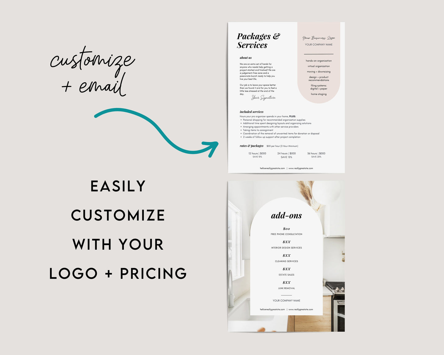 Packages & Pricing List Canva Template