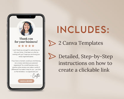 Client Review Request Text Message Canva Template