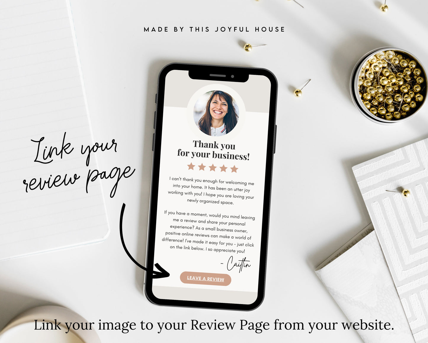 Client Review Request Text Message Canva Template