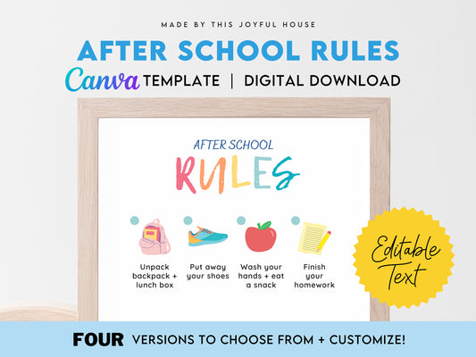 After School Rules Canva Template